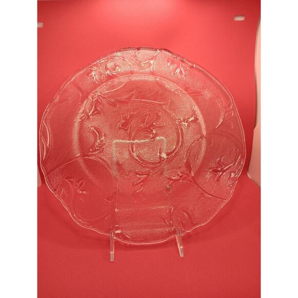 Large Plate Crystal Centerpiece IVV Made In Italy 13" Clear Vintage MCM - Picture 4 of 10